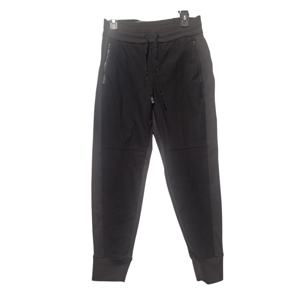 Athleta Black Tapered Joggers Zipper Pockets Petite 6P Drawstring Athletic Pants